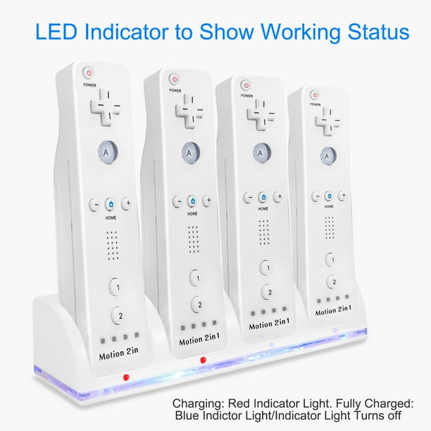 iMountek 4 Remotes Charging Dock Game Controller Charger 2800mAh