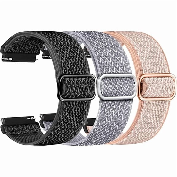wonima88 Veryfit Smart Watch Bands, 22mm Watchband for IDW13 IDW16 IDW19 IDW26 IDW28 Smartwatch, Elastic Nylon Watch Straps Replacement Wristband Adjustable Straps Fabric Breathable (3-PACK)