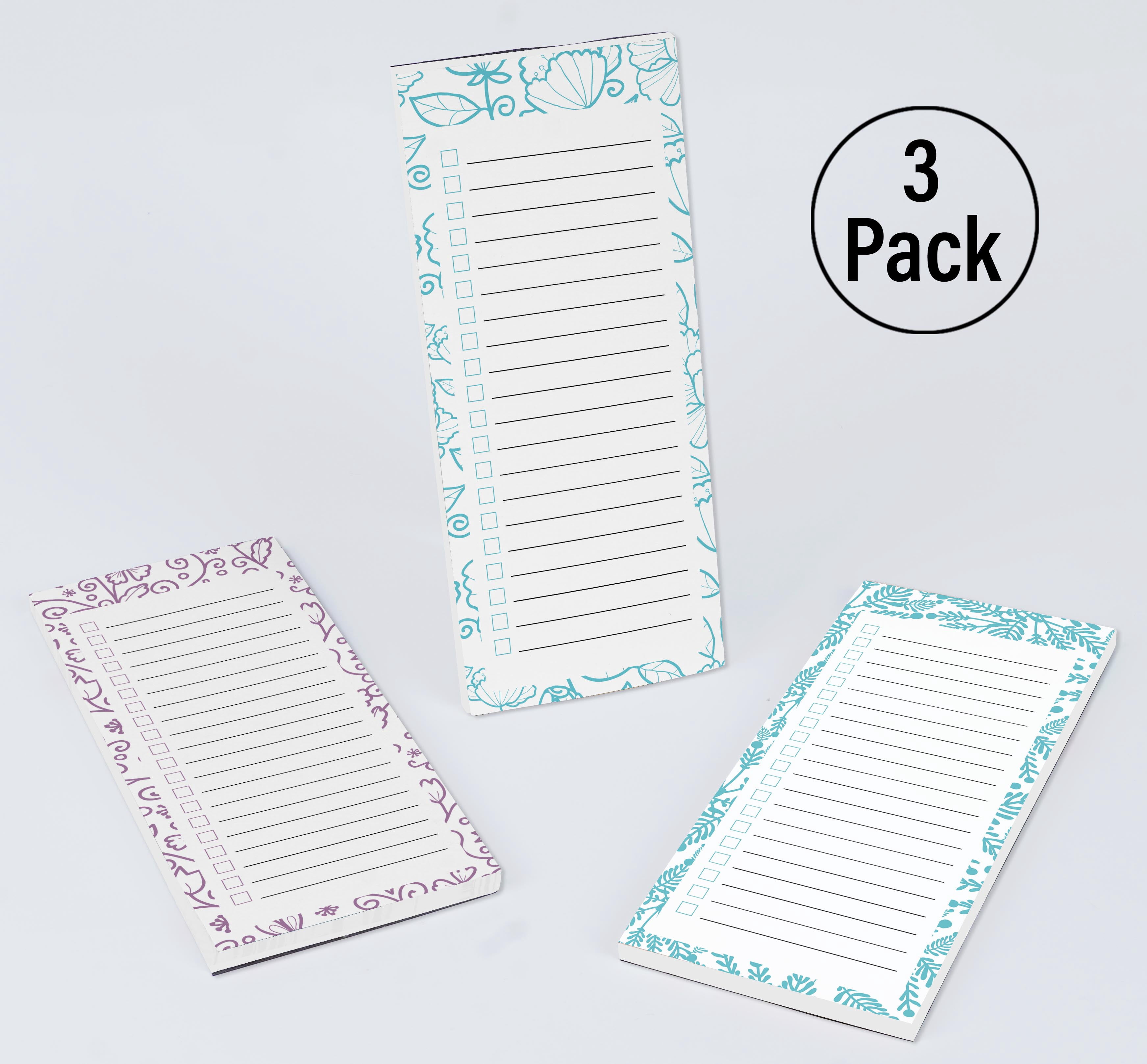 Inkdotpot Pack of 3 Magnetic Fridge To-Do List Notepads- Magnetic Memo Pads For Refrigerator-(50 Sheets Each)-TR