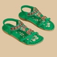thumbnail image 4 of Caywon Sandals Women Comfortable Dressy Womens Flat Sandals Non Slip On Bohemian Summer Beach Shoes With Elastic Ankle Strap, 4 of 6