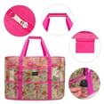 thumbnail image 3 of Kabaqoo Mesh Beach Bag With Pockets & Zipper, Lightweight Shop Grocery Bag Flamingo, 3 of 7