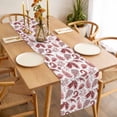 thumbnail image 3 of Botanical Red Table Runner - 90 Inch Long, Kitchen Dining Table Runner Dresser Scarves, Vintage Ferns Herbs Country Plant Leaf Farmhouse Decor for Coffee Tables Wedding Party Banquet, 3 of 8