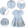 thumbnail image 2 of Qudderr Robes à Manches Courtes pour Filles Tout-Petits Robe d'Été en Coton Décontractée 2-8 Ans Col Poupée Dessin Animé Robe Princesse pour Filles, 2 of 9