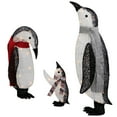 thumbnail image 4 of Northlight 3D Lighted Winter Penguin Family Outdoor Christmas Yard Decoration - 32" - Set of 3, 4 of 8