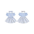 thumbnail image 2 of Gupgi Robe Marguerite pour Tout-Petit Bébé Fille, Côtelée, à Volants, Manches Courtes, Patchwork, avec Bandeau, 2 of 9