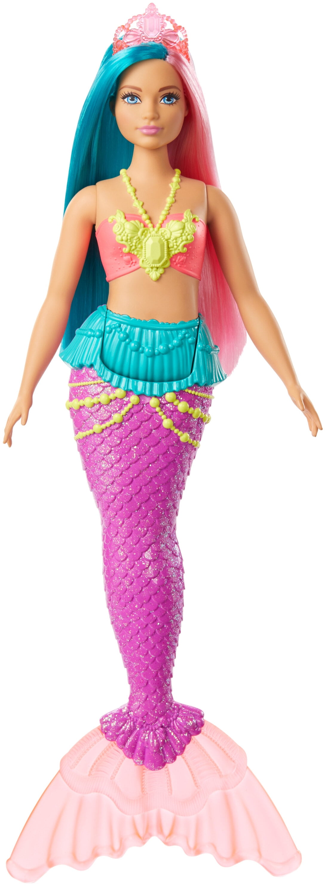 Partial custom Bone Barbie Dreamtopia Mermaid Doll, 12-inch, Teal and Pink Hair, with Tiara,  Gift for 3 to 7 Year Olds - Walmart.com