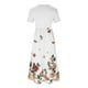thumbnail image 4 of Puntoco Vestido Midi A La Moda Para Mujer, Estampado Floral, En Capas, Con Doble Bolsillo, Manga Corta, Cuello Redondo, Vestido Colorido Xl,Regalos Para Mujer Joven, 4 of 5