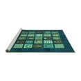 thumbnail image 2 of Ahgly Company Machine Washable Indoor Square Abstract Turquoise Blue Modern Area Rugs, 5' Square, 2 of 4