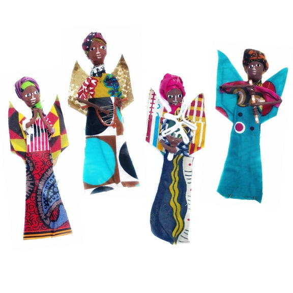 African Angel Ornament - Fair Trade Figurine Christmas Decor Handmade in Uganda
