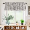 thumbnail image 5 of 3 Piece Kitchen Curtains and Valances Set Black Grey Branches Cafe Curtains 24 Inch Length Vintage Art Farmhouse Valance & Tier Curtain for Living Room Bedroom Small Window 54"x18"+27"x24"*2, 5 of 6
