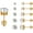 Gold, variant on 5 Pairs Flat Back Stud Earrings Set, Hypoallergenic Cubic Zirconia F136 Stainless Steel Jewelry For Women Man CZ Size 3-7mm