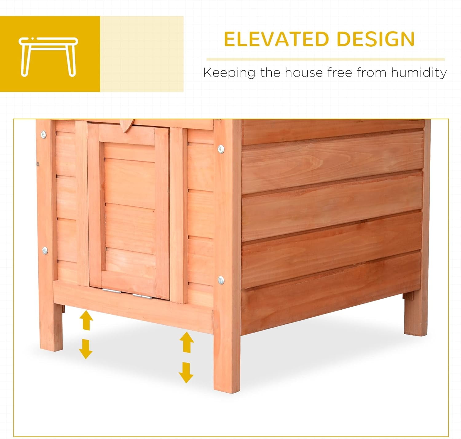 WSWJY Small Wooden Rabbit Hutch Bunny Cage Guinea Pig Cage Duck House Dog House with Openable & Waterproof Roof, Natural