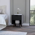 thumbnail image 2 of FM FURNITURE Carthage Nightstand with 1 Drawer Engineered Wood Black, 2 of 12
