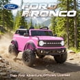 thumbnail image 2 of iRerts 24V 2 Seater Ride on Cars, Licensed Ford Bronco Base Powered Ride on Toys for Big Kids Ages 3-8, Kids Car Electric Vehicle with Remote Control, Bluetooth, LED Lights, 4 Wheel Suspension, Pink, 2 of 9