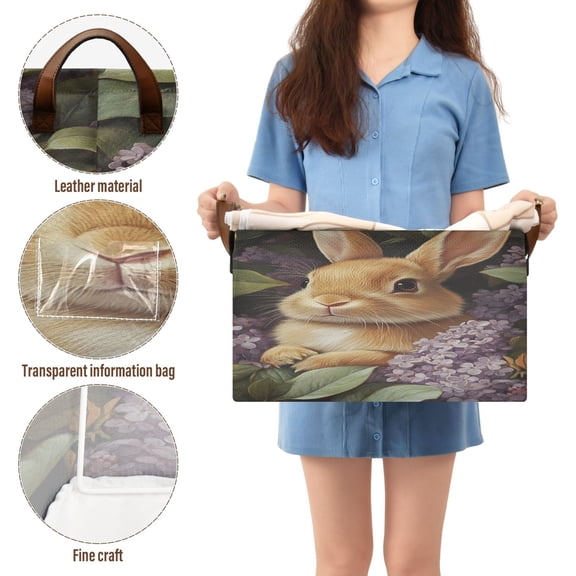 BZSMCE Collapsible Fabric Cube Storage Bins Cut Brown Ribbit Design Pattern Storage Box
