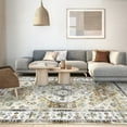 thumbnail image 2 of Hasoo Area Rug 8' x 10' Rug for Living Room Foldable Thin Rug Oriental Distressed Carpet, Yellow, 2 of 7