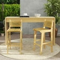 thumbnail image 4 of Yardi Yarda Patio Teak Wood Bar Stool, Bar Stool with Rattan Backrest and Seat for Outdoor as Yard, Natural, 4 of 11