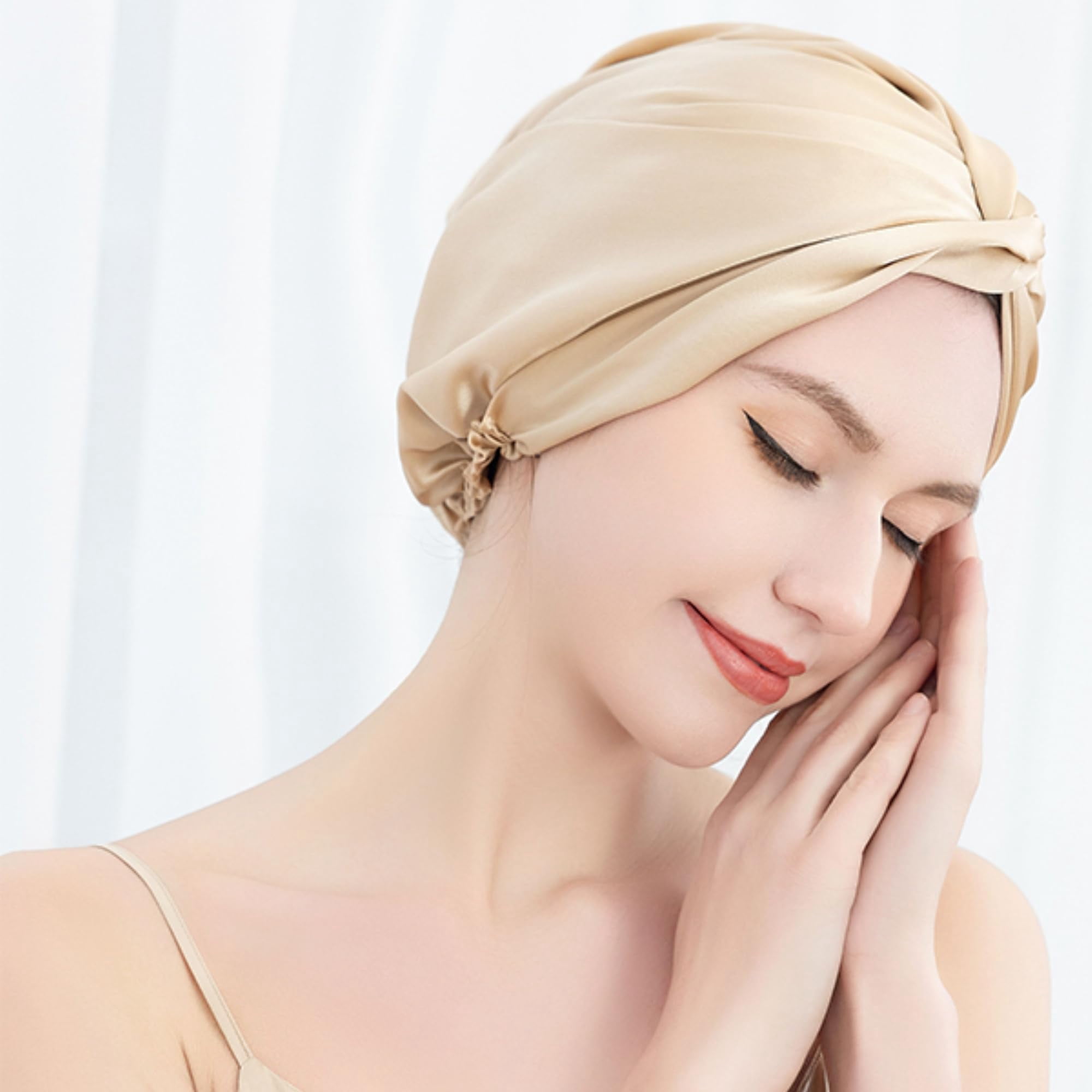 100% Mulberry Silk Reversible Sleep Bonnet – 22 Momme, Double-Layer Hair Wrap & Night Cap for Women