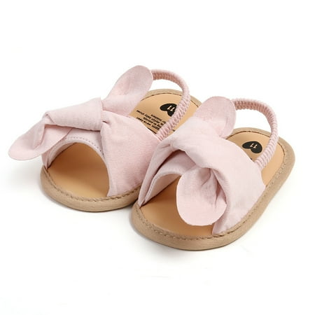 Awevudst Infant Baby Girls Sandals Cute Bowknot Anti-Slip Soft Sole Shoes