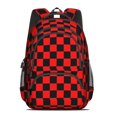 thumbnail image 2 of Red and Black Checkered Pattern Backpack for School, Cute School Bag with Adjustable Shoulder Straps and Padded Back, 16.9"x12.6"x5.9", 2 of 5