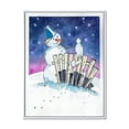 thumbnail image 3 of Designart Christmas Snowman With Cat Traditional Floating Frame Wall Art, 3 of 4