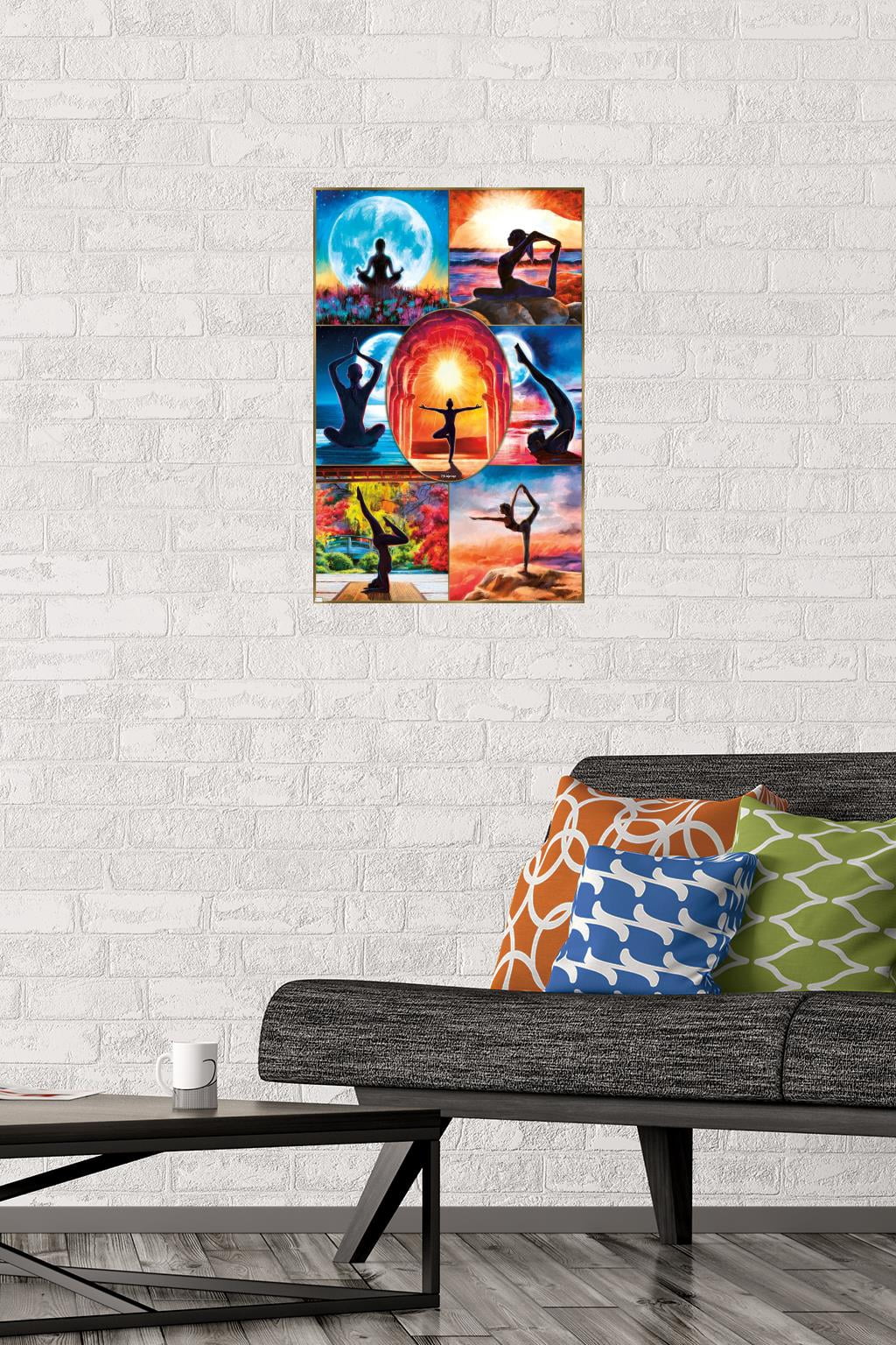 PD Moreno - Fine Art - Yoga Collage Wall Poster, 14.725" x 22.375"