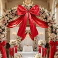 thumbnail image 6 of 2026 Christmas Indoor Home Decor 106x66cm Long Cute Fabric Large Bow Decor With Hanging Ribbon Multi-Color Big Bow Ornament For Curtain Tieback Door Wreath Wall Birthday Party, 6 of 6
