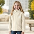 thumbnail image 2 of Gubotare Toddler Fall Jacket Girl Girls Full Zip Hoodie Fleece Jacket Hoodie Coat Fall Winter Outwear Size 3T 4T,(Beige 3-4 Years), 2 of 9