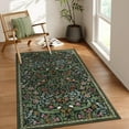 thumbnail image 3 of Lahome Floral 3'x5' Area Rug, Washable Non Slip Soft Bedroom Rugs, Boho Green Small Rugs for Living Room, Botanical Ultra Thin Throw Carpet for Kitchen Entryway Bathroom, Green, 3 of 8
