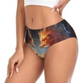 thumbnail image 2 of Balery Red And Gray Flame Fox Ropa Interior de Algodón para Mujer con Dibujo – Braguitas Cómodas y Elásticas, Estilo Clásico-3X-Large, 2 of 6