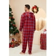 thumbnail image 3 of U2SKIIN Pajamas for Men Onesie, Zipper Matching Jumpsuit for Couples Ultra Soft Plaid Hooded Pjs Set,(Red Blue Plaid,L), 3 of 5