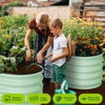 thumbnail image 2 of Kojooin Oval Galvanized Raised Garden Bed Set – 2 Pcs 4.5x2x1ft Metal Planters with Open Base, Outdoor Raised Beds for Vegetables, Flowers, Easy Assembly, 2 of 6