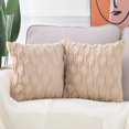thumbnail image 2 of Juego de 2 Suave Felpa Lana Corta Terciopelo Decorativo Funda de cojíns Lujo Estilo Fundas de Almohada para el sofá Dormitorio Caqui Cuadrado, 2 of 4