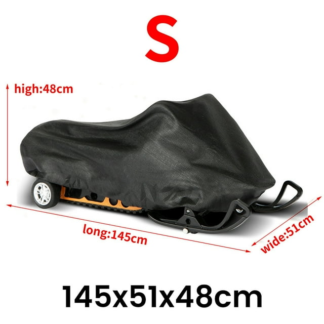 Housse de Motoneige Imperméable Anti-Poussière Remorquable Housse de Traîneau Anti-UV Hiver Moto Extérieur Noir 145X51X48cm