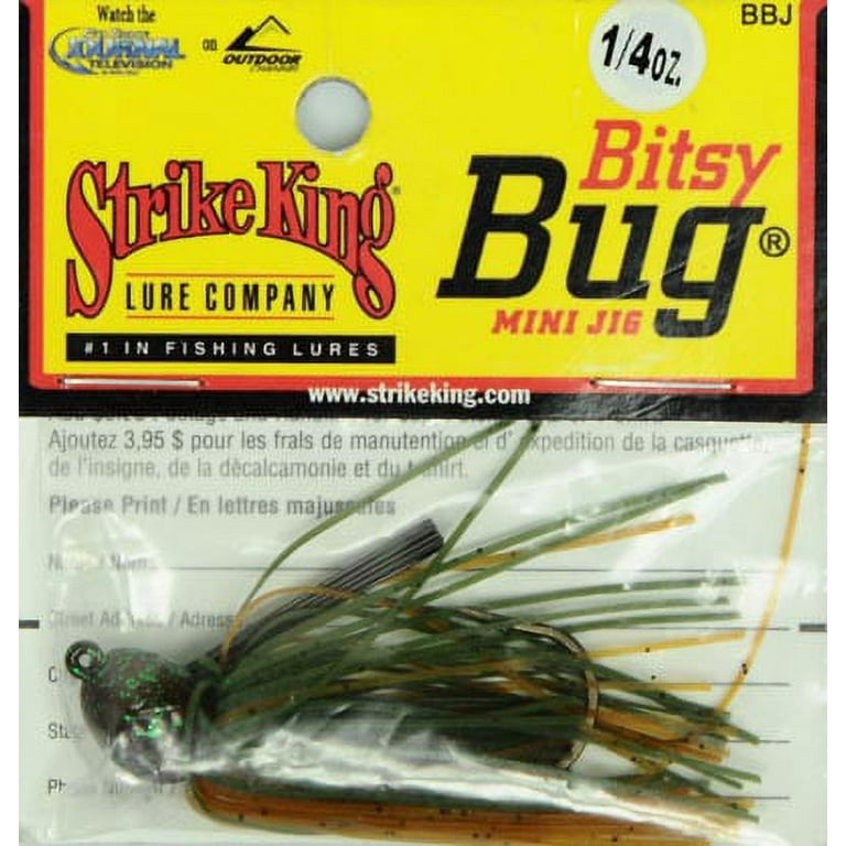 Strike King Bitsy Bug Mini Jig 1/4oz Green Crawfish Bass Jig