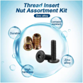 thumbnail image 3 of M6 X 15mm Threaded Inserts Nuts and M6 X 20mm Flat Head Socket Screws 100-Piece Set for Furniture Assembly, 3 of 7