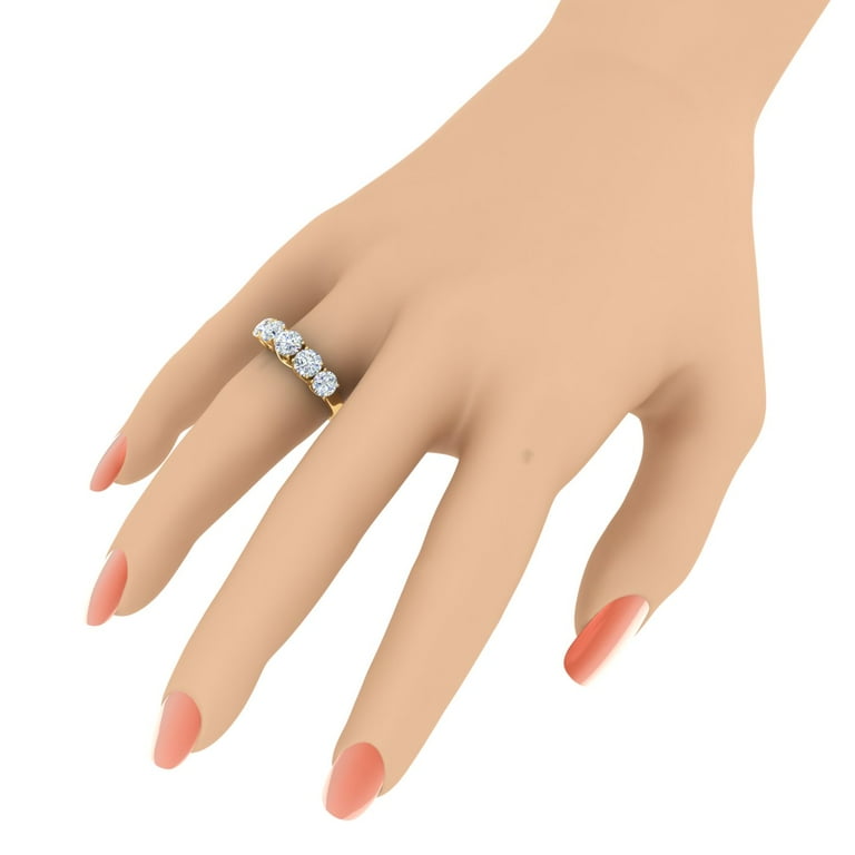 Carat 5-Stone Diamond Wedding Band Ring in 14K Yellow Gold (Ring