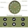 thumbnail image 4 of Modern Wall Clock,12 inch Silent Non Ticking Wall Clock,Battery Operated, Analog Wall Clock for Living Room Bedroom Kitchen Office Classroom Decor (Green), 4 of 7