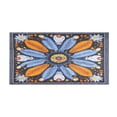 thumbnail image 2 of Haosy Blue Orange White Feather Bathroom Rugs Non Slip Absorbent Soft Plush Quick Dry Bath Mat, 39"x20", 2 of 8