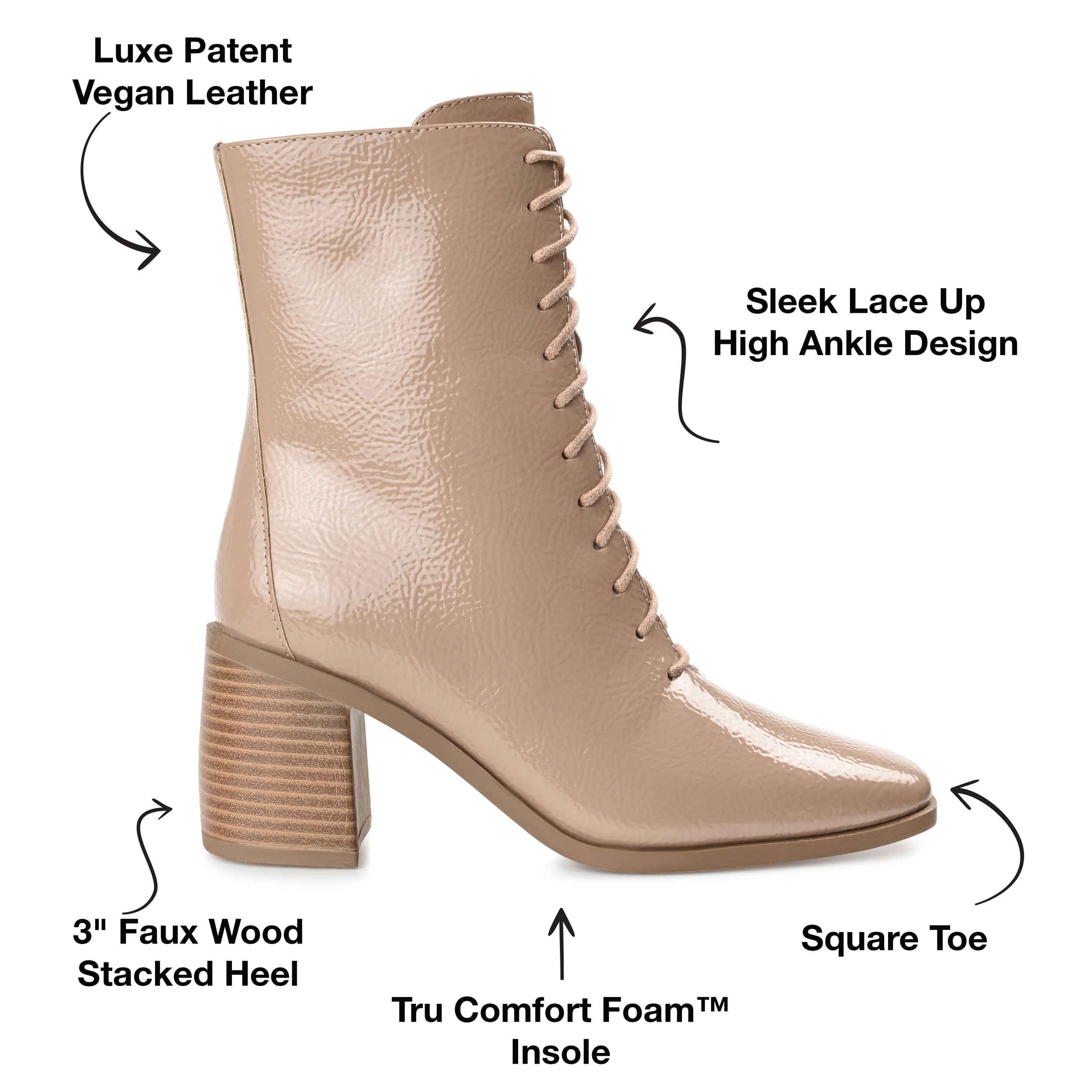 Journee Womens Covva Inside Zip Stacked Heel Booties, Widths Available