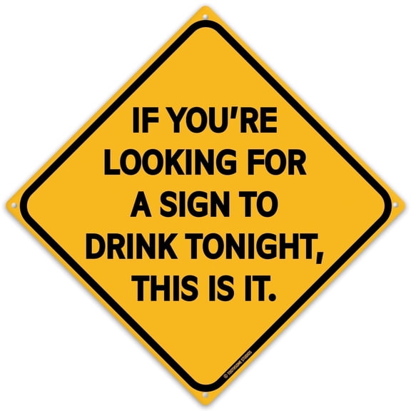 Sign To Drink Tonight 12" x 12" Funny Tin Sign Man Cave Home Bar Decor