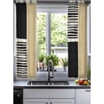 thumbnail image 2 of Beige Sheer Curtains 45 Inch Length 2 Panels Set for Living Room/Bedroom, Modern Abstract Art Farmhouse Striped Kitchen Curtains Grommet Semi-Sheer Curtains Drapes Voile Window Treatments 42"x45"x2, 2 of 7