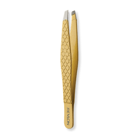 Revlon Gold Series Slant Tip Tweezer, Tips Coated with Diamond Particles for Maximum Gripping Power