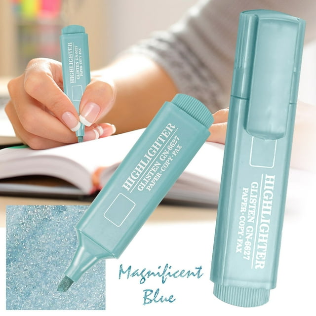 Riforla Glitter Color Highlighter Key Marker Pen Water Based Marker Pen 8 Colors Optional Head Glitter(10ml) Pen
