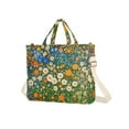 thumbnail image 7 of FORMRS Womens Corduroy Tote Bag Crossbody Shoulder Handbag with Pocket, Orange Floral Garden, 7 of 7