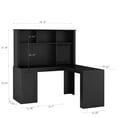 thumbnail image 2 of Llinc Store L Shaped Desk with Charger Computer Desk with Drawers, Bookshelf & Hutchwith LED Light, Modern Corner Desk, Home Office Desk, L-Shaped Study Table Writing Desk,Corner Desk with Storage, 2 of 9