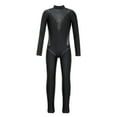 thumbnail image 3 of YONGHS Kids Girls Long Sleeve Full Body Unitard Gymnastics Jumpsuit Stretch Leotard Bodysuit Catsuit Black 16, 3 of 7