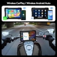 thumbnail image 2 of Motorcycle CarPlay&Android Auto, Motorcycle GPS Navigation System, GPS for Motorcycles Waterproof, Built-in 64GB TF Card, 5 Inch, Dual Bluetooth, 2 of 7