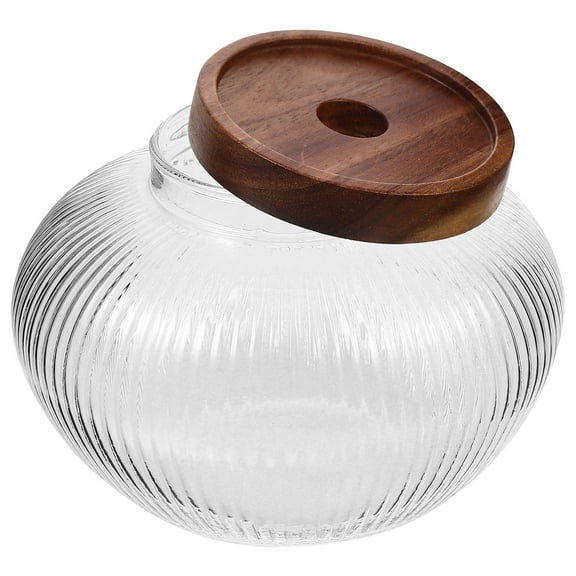 Airtight Glass Jars with Wood Lids for Friends Multi Functional Storage Containers 1000ml