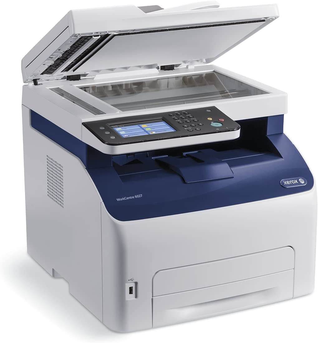 Xerox WorkCentre 6027/NI Wireless Color Multifunction Printer – Print, Copy, Scan, Fax, 18 ppm, 1200 x 2400 dpi, USB, Ethernet, Wi-Fi, 150-Sheet Input Tray